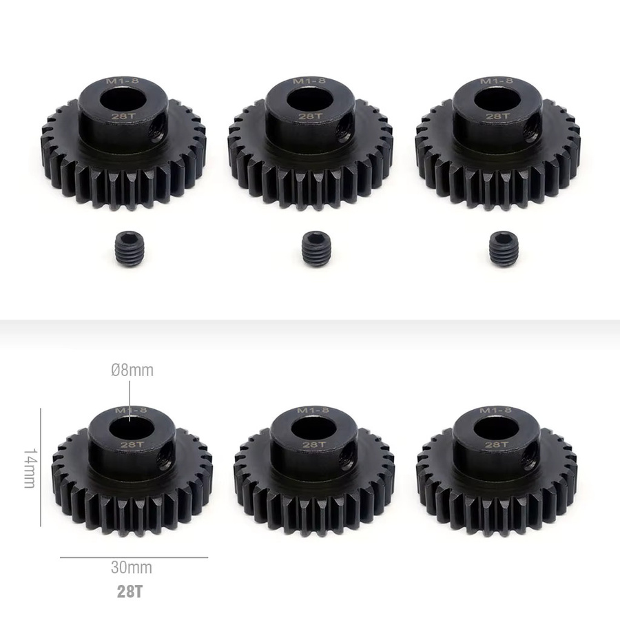 BOGIRC M1 8mm Pinion-Motorgetriebe, Metall, Schwarz - Bild 3