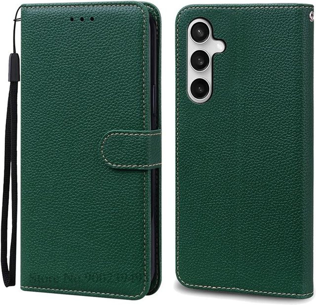 Samsung Galaxy A17 5G/4G Brieftasche Klapphülle aus Leder in Dunkelgrün - Bild 1