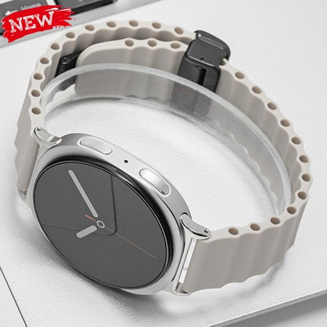 CAOWTAN Uhrenarmband Silikon, beige, Samsung Galaxy Watch 8 44/40 mm, 8Classic 46 mm, Galaxy Watch Ultra 47 mm - Bild 1