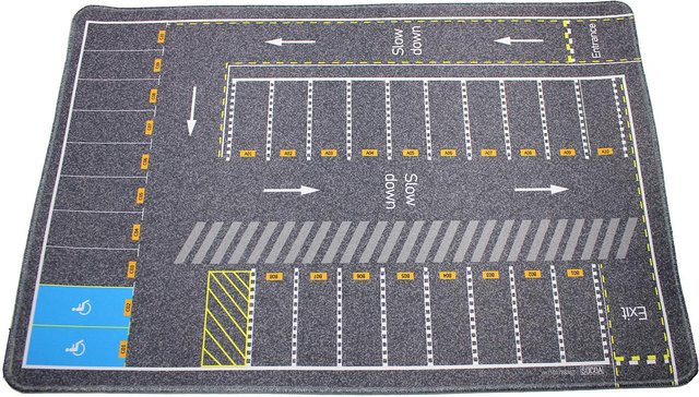 Linyi toy car Parkstraße Garage Fußballfeld Spielmatte Mauspad, Maßstab 64, ab 6 Jahren - Bild 1