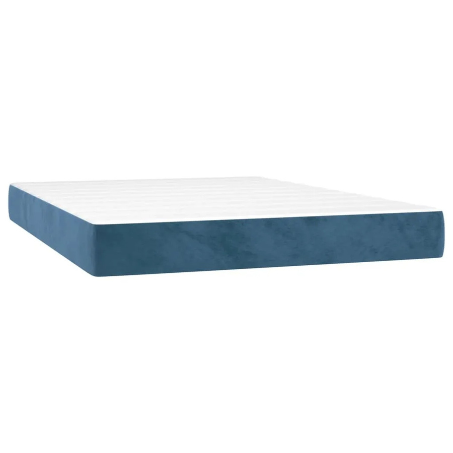 vidaXL Taschenfederkernmatratze aus Samt in Dunkelblau, H3, B: 140 cm, T: 190 cm, H: 20 cm - Bild 2