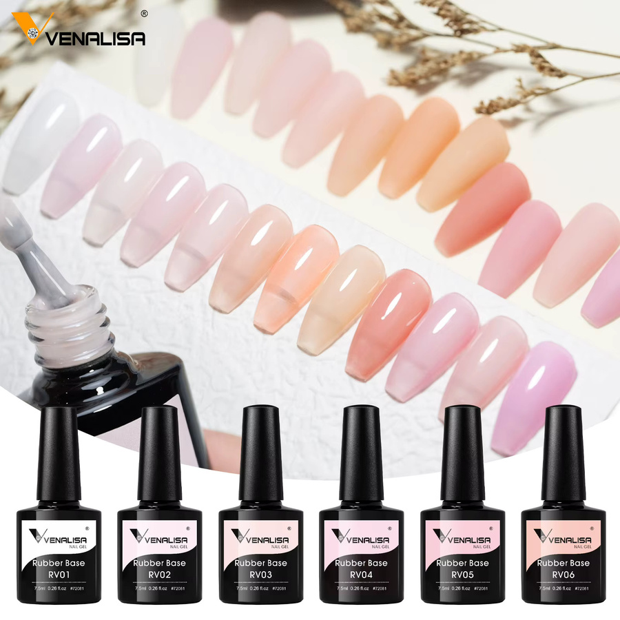 Venalisa Rubber Base Jelly Nagellack, Pink, 7,5 ml - Bild 5