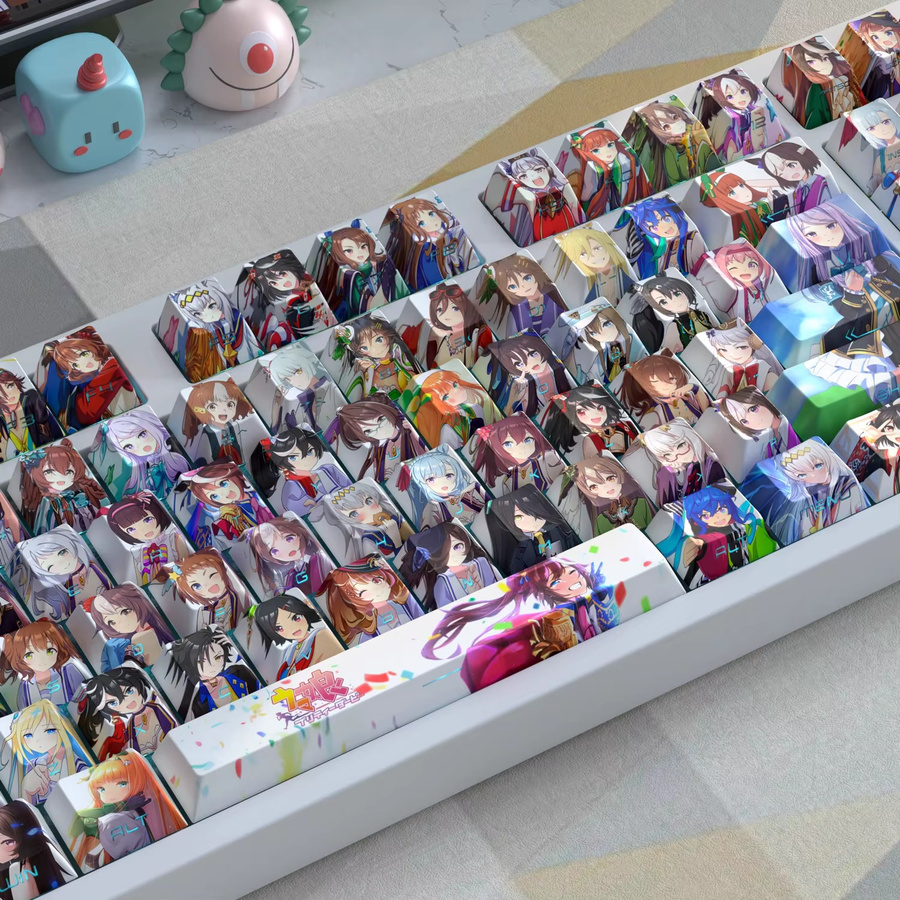 Uma Musume Pretty Derby Tastenkappen Tokai Teio Design, 124 Stück, PBT Material, Multicolor, für mechanische Tastaturen - Bild 4