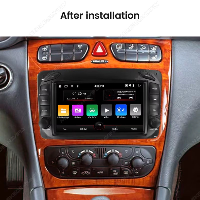 MEKEDE Android 15 Autoradio für Mercedes Benz C-Klasse CLK W209 W203 W463 W208 C200 C320 C350, 7 Zoll, 2 GB RAM + 64 GB Speicher, Schwarz - Bild 2