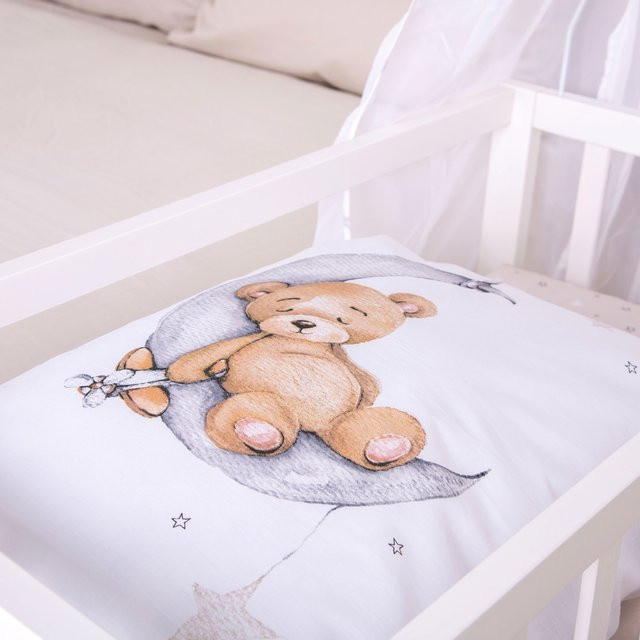 Baby Best Renforcé Wende-Bettwäsche aus Baumwolle mit Sternen und Tieren, Weiß, B/H: 80 x 80 cm und B/H: 35 x 40 cm - Bild 1