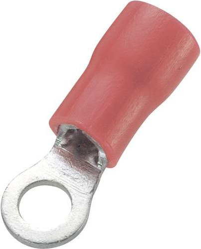 TRU COMPONENTS Ringkabelschuh Rot, Querschnitt max. 1,50 mm², Loch-Ø 10,5 mm, teilisoliert, 100 Stück - Bild 1