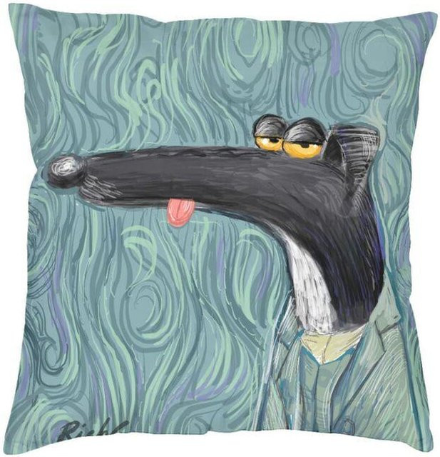 RRR Home Kissenbezug Gustav Klimt Windhund Design in Multicolour, quadratisch, Breite: 40 cm, Höhe: 40 cm - Bild 1