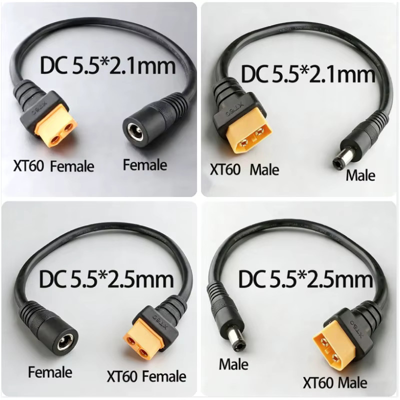 JCD Adapterkabel XT60 auf DC5521 5,5 x 2,5 mm, 1,5 AWG, Schwarz, Länge: 0,3 m - Bild 2