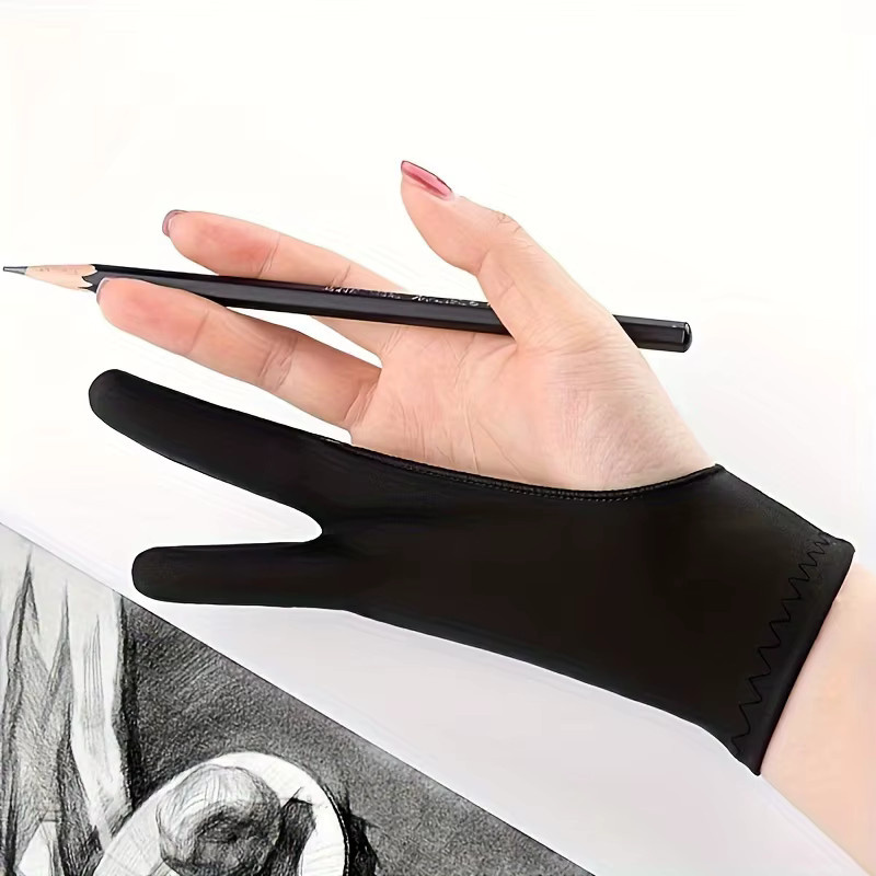 Schutzhandschuhe für Malerei und Skizzen in Schwarz mit Zwei-Finger-Design zur Vermeidung von Schmutz und Schweiß - Bild 5