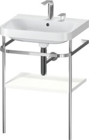 Duravit Möbelwaschtisch-Kombi Happy D.2 Plus in Weiß Matt mit Konsole und 2 HL, B: 57,5 cm, T: 49 cm, H: 85 cm - Bild 1