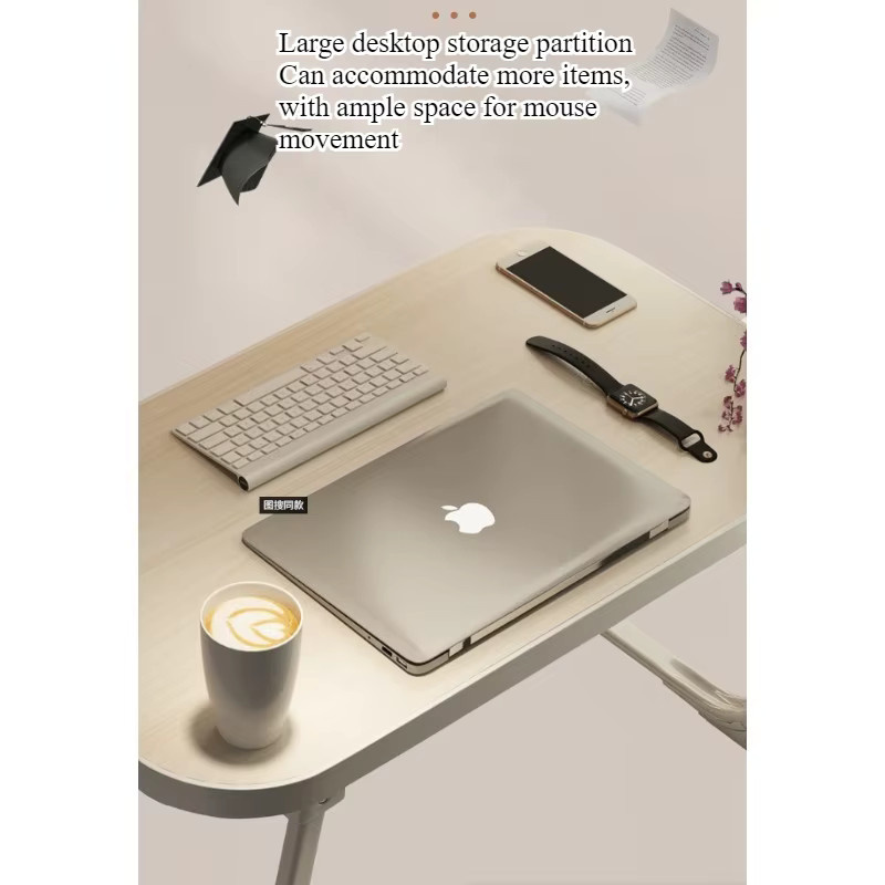 LIUSHADUOLA Klappbarer Computertisch aus MDF für Schlafzimmer in Schwarz oder Weiß - Bild 2
