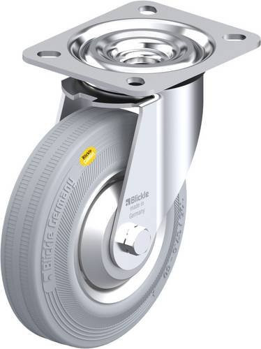 Blickle Lenkrolle L-RD 125R-VLI-FA in Grau mit Stahlgehäuse, Rad-Durchmesser: 125 mm, Tragfähigkeit: 120 kg - Bild 1