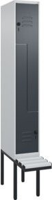 C+P Z-Spind Classic PLUS Sitzbank mit 2 Fächern und Sicherheits-Drehriegel, Kunststoff-Sitzfläche, B/T/H: 212 x 30 x 81,5 cm - Bild 1