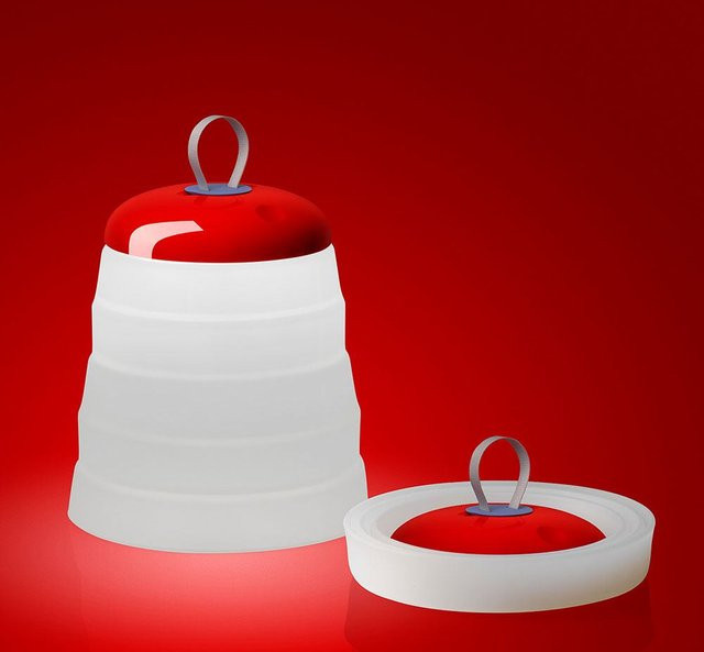 Foscarini Cri Cri LED-Tischleuchte mit Akku in Rot, dimmbar, warmweiß (2700K) - Bild 1