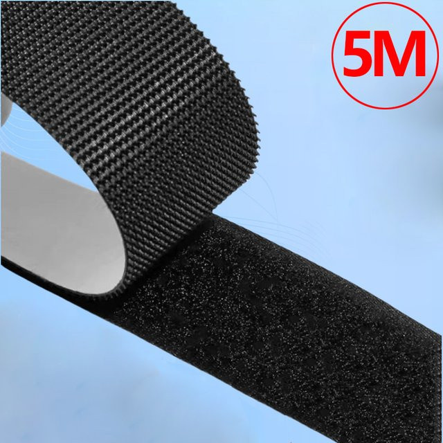 Selbstklebender Klettverschluss in Schwarz mit extra starkem Griff und Fuzzy-Loop-Seite, Breite: 20 mm - Bild 1
