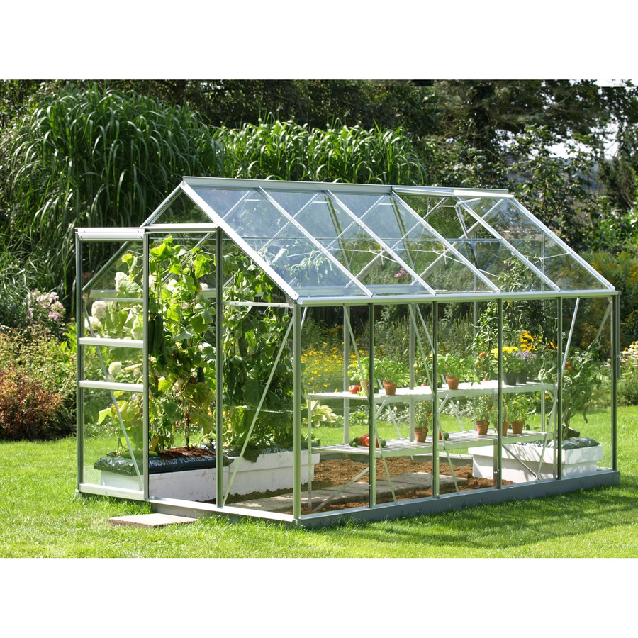 Vitavia Gewächshaus Venus 6200 ESG mit Aluminium Vorzugsset in Silber und transparentem Glas - Bild 2