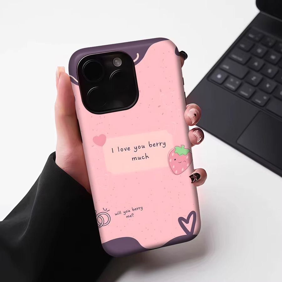 Potdemiel Berry Love Note Handyhülle für iPhone 17 16 15 14 13 Pro Max Plus, Rosa, Robuste Einzel- und Doppelschicht-Schutzhülle mit Magnetfunktion - Bild 6