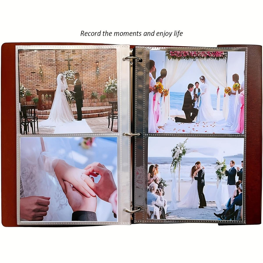 NATAWA Vintage Scrapbook Fotoalbum aus Kunstleder mit Herzprägung in Braun, 30 Seiten DIY Erinnerungsbuch - Bild 2