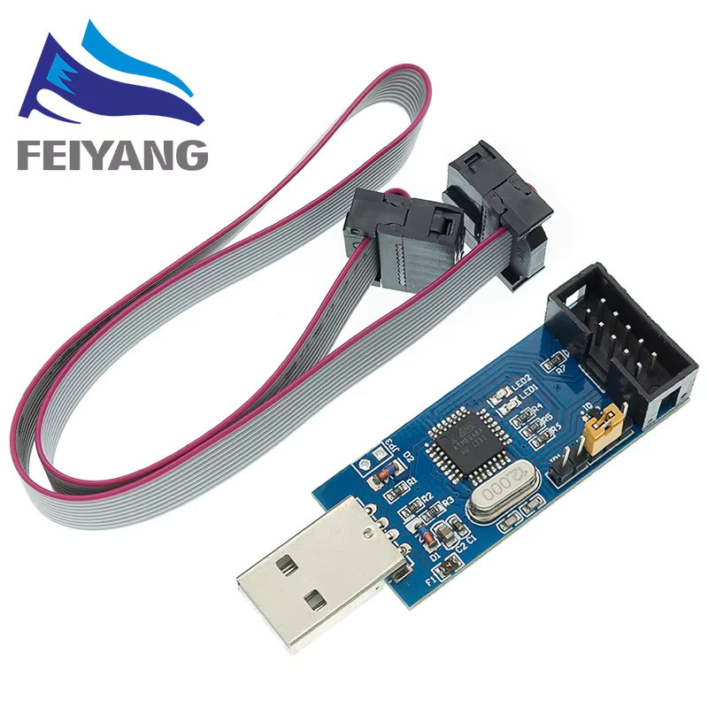 SAMIROB 10Pin zu 6 Pin Adapter Board mit USBASP USBISP AVR Programmierer für ATMEGA8 ATMEGA128 ATtiny in Blau - Bild 2