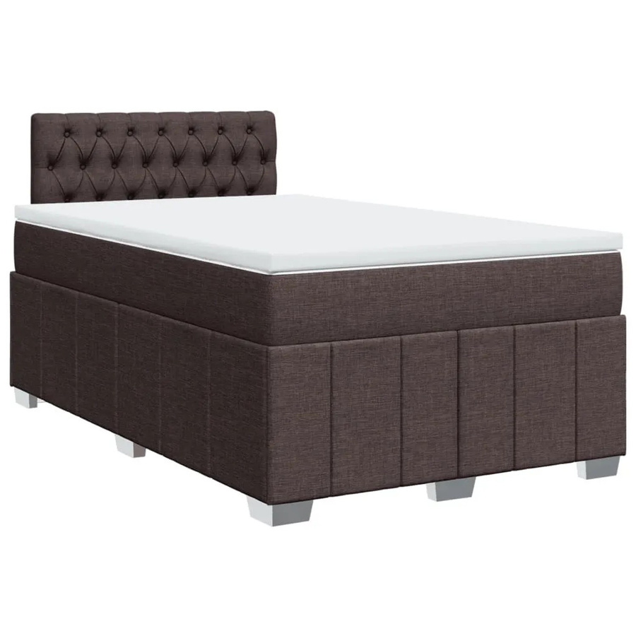 vidaXL Boxspringbett mit Matratze Dunkelbraun B/T/H: 120 x 200 x 100,5 cm mit USB-Anschluss und Unterbettbeleuchtung - Bild 2