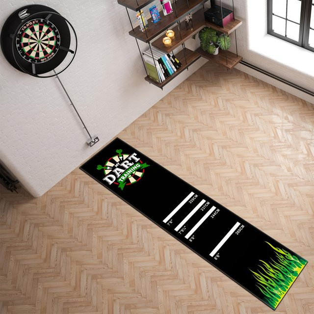VIKAMA Dart-Trainingsmatte mit Messlinie in Schwarz, rutschfeste Bodenmatte für das Dartspiel - Bild 1