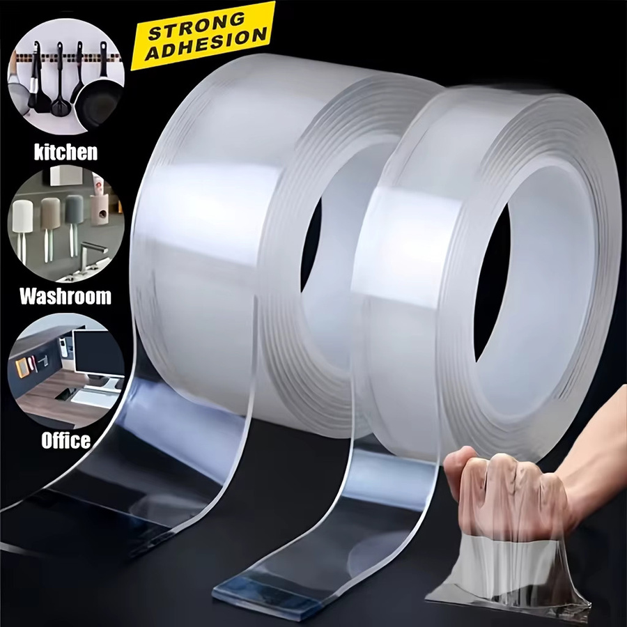Doppelseitiges Nano-Klebeband transparent, stark klebend und wasserfest, 20 m Länge - Bild 3