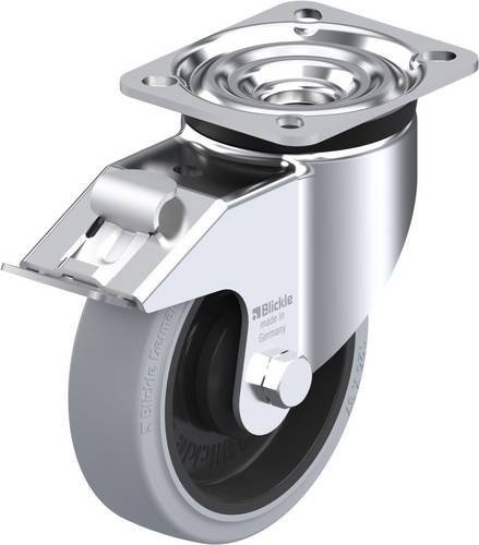 Blickle Lenkrolle LK-POEV 125KA-1-FI-SG mit Feststeller, Rad-Durchmesser: 125 mm, Tragfähigkeit: 250 kg, Farbe: Grau/Schwarz/Silber - Bild 1