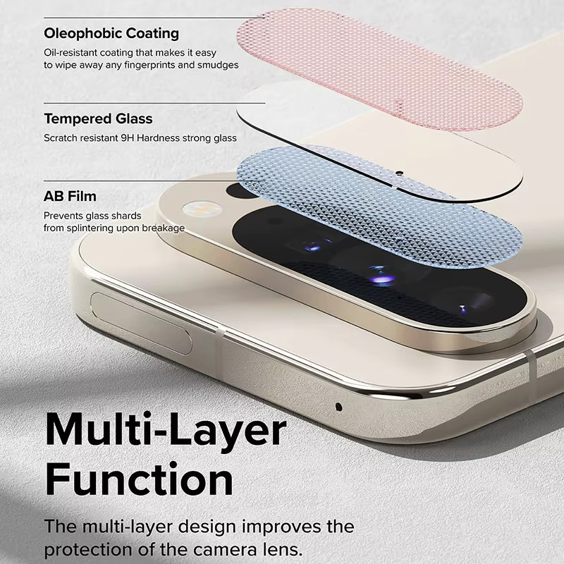 Kamera Objektiv Schutz aus gehärtetem Glas für Google Pixel 9 Pro XL, Pixel 9 und Pixel 9 Pro, transparent - Bild 4