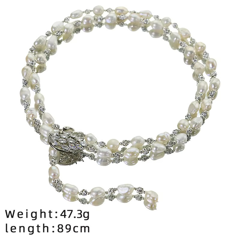 GLSEEVO Halskette, Süßwasser Perle, Zirkonia, Silber, Damen - Bild 3