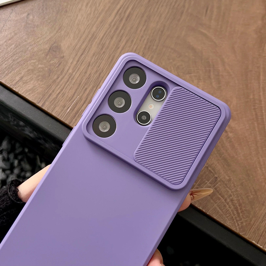 Schiebkamera-Schutz Handyhülle für Samsung Galaxy S26 S25 S24 S23 S22 S21 S20 Ultra FE Plus A56 A36 A16 A06 A55 A35 A15 in Lila - Bild 1