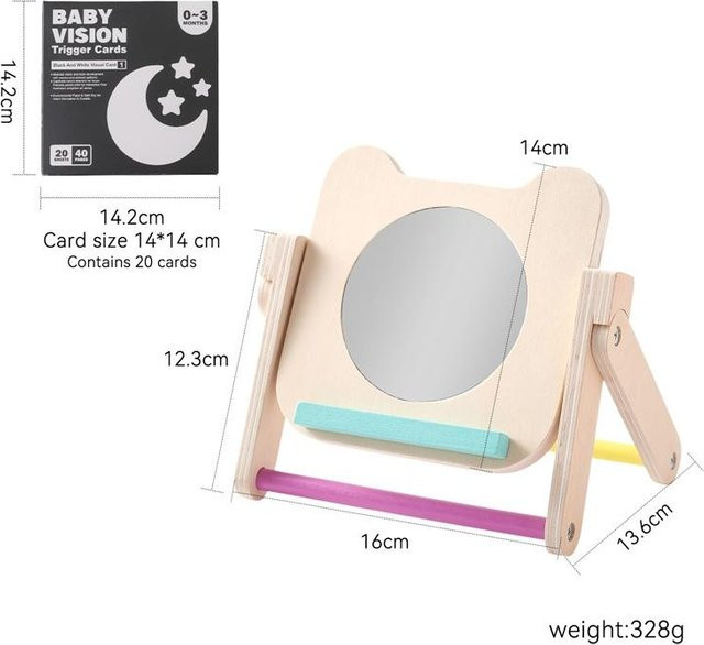 Binchi Outdoor Product Baby Montessori Spiegel Puzzle Busy Board, Holzspielzeug, ab 0 Jahre - Bild 1