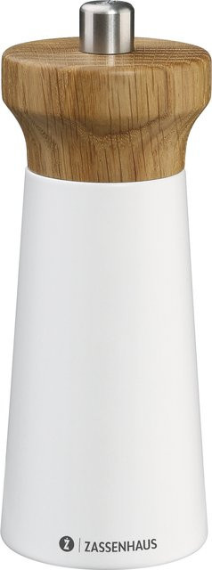Pfeffermühle Zassenhaus Westerland in Weiß und Braun aus Holz und Keramik, Höhe: 14,0 cm - Bild 1