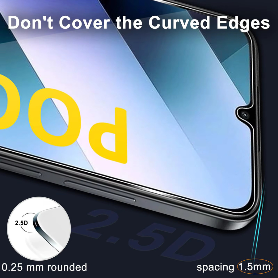 Xiaomi POCO C85 Displayschutzfolie aus gehärtetem Glas, HD 9H, transparent - Bild 3