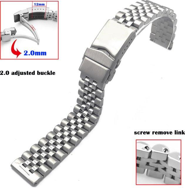 Seiko Uhrenarmband Jubilee Diving, 316L-Stahl, Silber, 20 mm, 22 mm, 24 mm - Bild 1