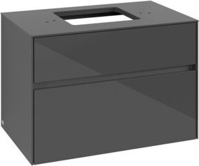 V&B Waschtischunterschrank Collaro in Glossy Grey mit mittiger Waschtischöffnung, B/T/H: 80 x 54,8 x 50 cm - Bild 1