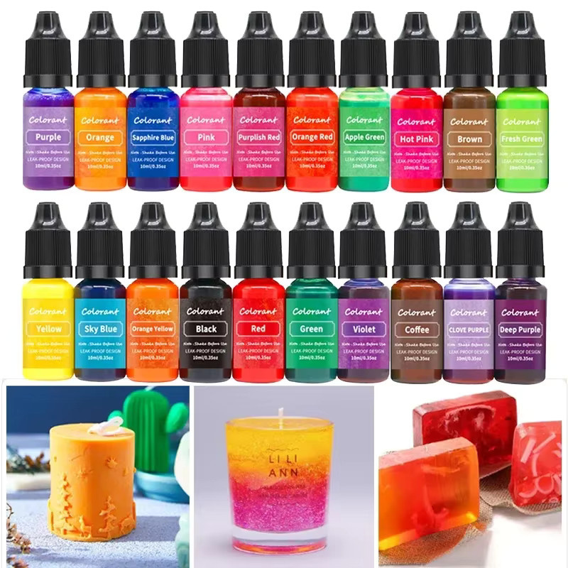 20 Farben flüssiges Pigment-Set für Kerzen, Seifen, Harz und DIY-Kunsthandwerk in Multicolour - Bild 2