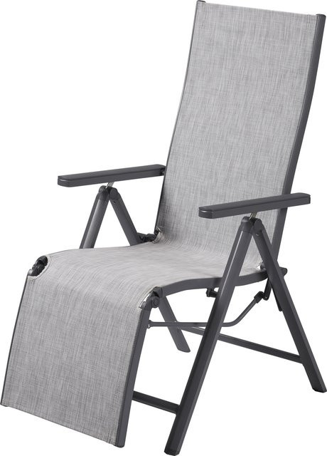 LIVARNO Aluminium-Relaxsessel Houston, grau, Textilene, B/T/H: 58 x 110 x 80 cm - Bild 1