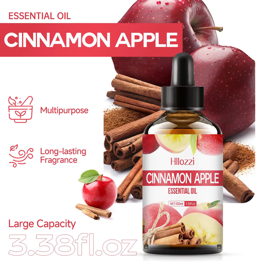 Hllozzi Ätherisches Zimt-Apfelöl für Aromatherapie, Hautpflege und Haarpflege - Bild 3