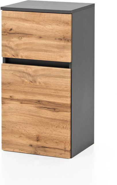 Unterschrank Salerno von Held Möbel in Wotaneiche und Graphitgrau, Breite: 40 cm, Höhe: 79 cm, Tiefe: 35 cm - Bild 1