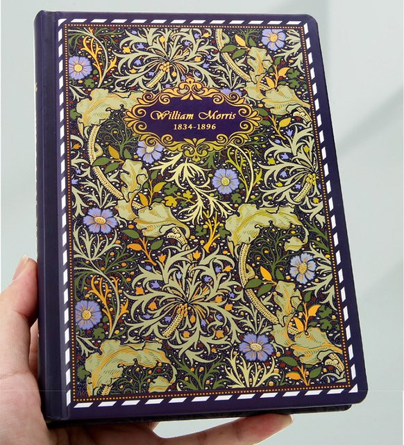Retro Hardcover Notizbuch mit William Morris Blumenmuster Illustration, liniertes Tagebuch in Mehrfarbig - Bild 1