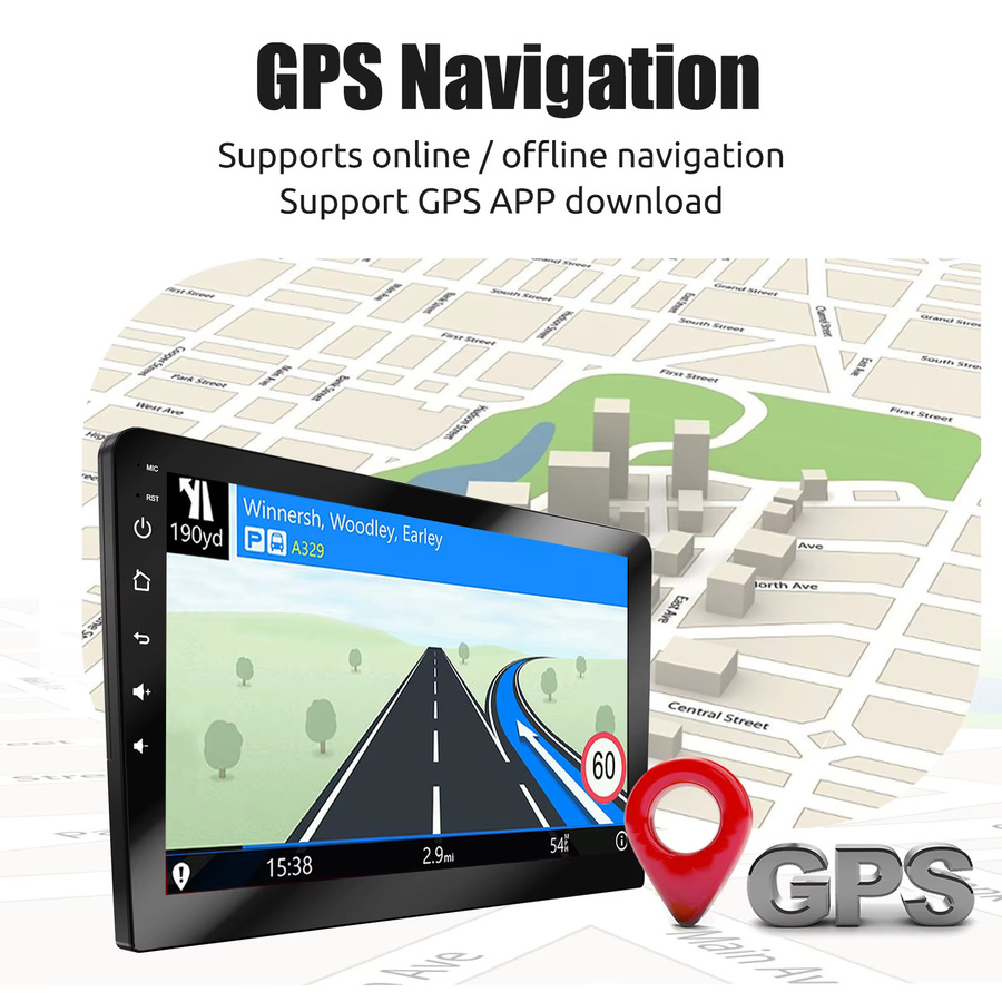 ESSGOO Kabelloses Multimedia-Autoradio mit Android Auto und CarPlay, Bluetooth, Schwarz - Bild 3