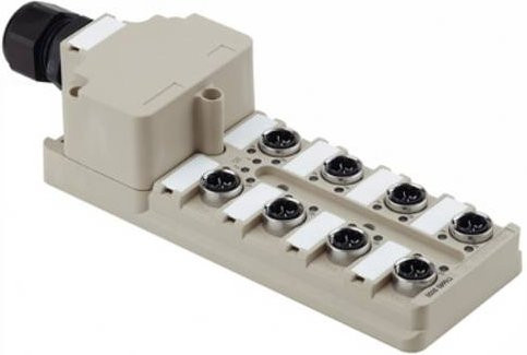 Weidmüller SAI-8-M 3P IDC 1760060000 Sensor/Aktorbox passiv M12-Verteiler mit Metallgewinde, grau - Bild 1