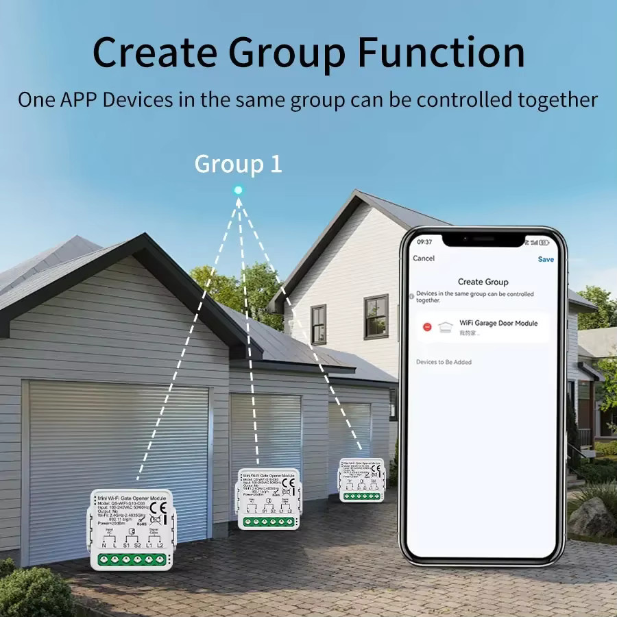 Tuya Zigbee WiFi Garagentoröffner-Controller Smart Life App Modul in Weiß für Alexa und Google Home Sprachsteuerung - Bild 2