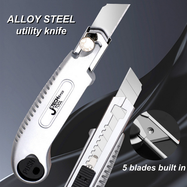 Deli Allzweckmesser aus Edelstahl in Silber als multifunktionaler Wandpapierschneider mit rutschfestem Griff - Bild 1