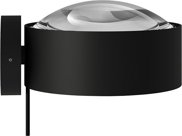 Top Light Puk! 160 Wall Avantgarde LED-Wandleuchte in Schwarz Matt mit Glas und klarer Linse, Warmweiß 2700K - Bild 1