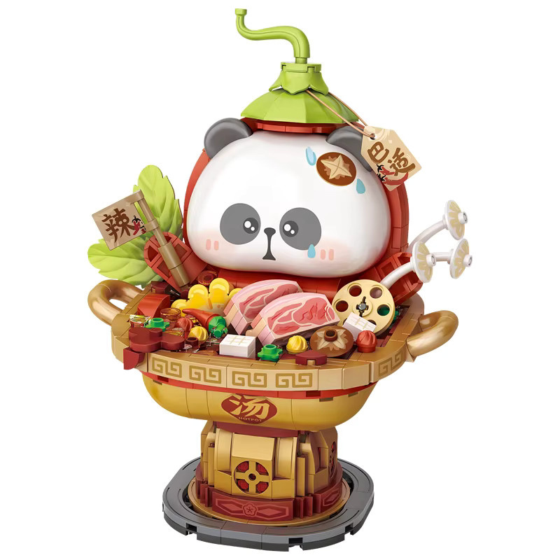 LOZ Panda-Hotpot-Serie, Micro-Bausteine, Zusammenbaubares Modellspielzeug - Bild 4