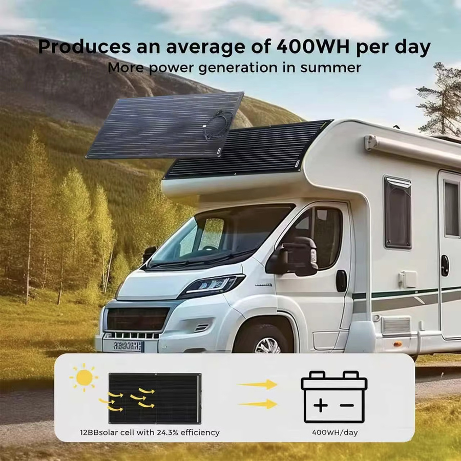 JINGYANGPV 100W ETFE Flexibles Solarpanel, Hocheffizientes 18V Monokristallines PV-Modul in Schwarz, Biegbares Solarladegerät für Wohnmobile, Boote und Camping - Bild 5