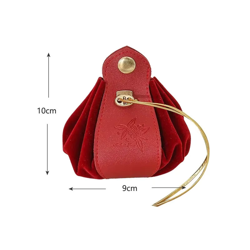 Luxus Geschenkbeutel aus Leder und Flanell mit Kordelzug in Rot für Hochzeiten, Geburtstage und Partys - Bild 4