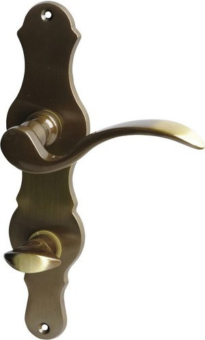 ALPERTEC Langschild-Garnitur EvaEasy aus Messing in Braun und Gold matt - Bild 1