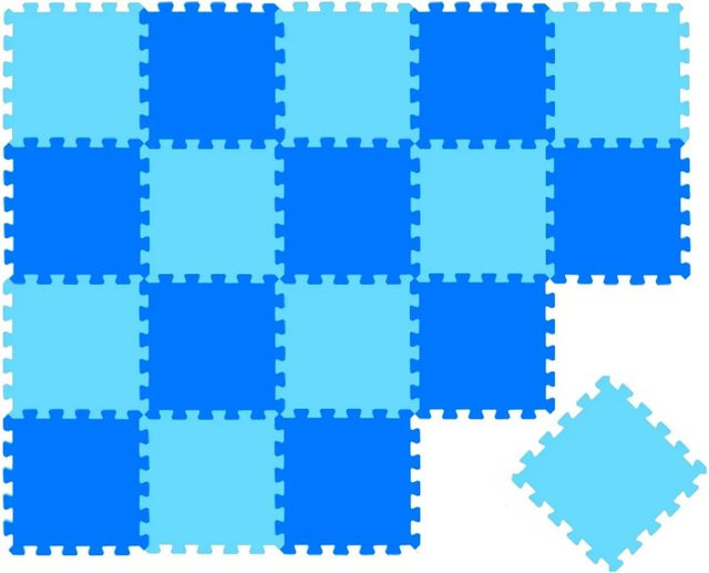 LittleTom Puzzlematte Hellblau & Dunkelblau 18-teiliges Set - Bild 1